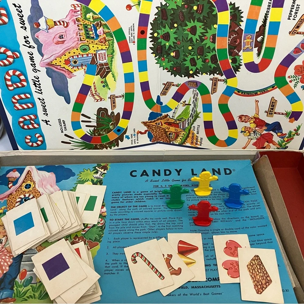 Vintage MCM 1955 Candy Land Game by Milton Bradley Midcentury Modern 1950s MB - Picture 12 of 16
